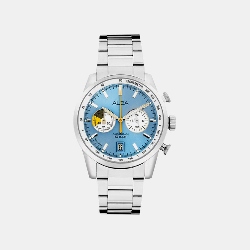 Signa Men Quartz Blue Dial Chronograph Stainless Steel Watch A4B011X1