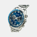 Men Quartz Navy Blue Dial Chronograph Steel Watch A4B017X1