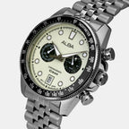 Active Men Quartz Green Dial Chronograph Stainless Steel Watch A4B033X1