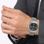 Enticer Men Quartz Black Dial Analog Stainless Steel Watch A550