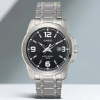 Enticer Men Quartz Black Dial Analog Stainless Steel Watch A550