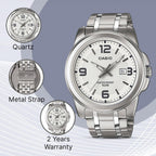Enticer Men Quartz White Dial Analog Stainless Steel Watch A552