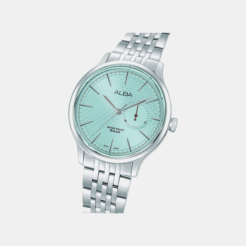 Prestige Men Quartz Light Blue Dial Analog Stainless Steel Watch A5B007X1