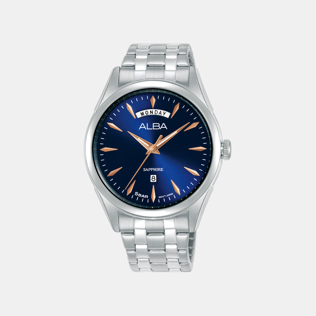 Prestige Men Quartz Blue Dial Analog Stainless Steel Watch A6B005X1