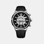 Aviation Men Quartz Black Dial Chronograph Leather Watch A8188.Y254CH