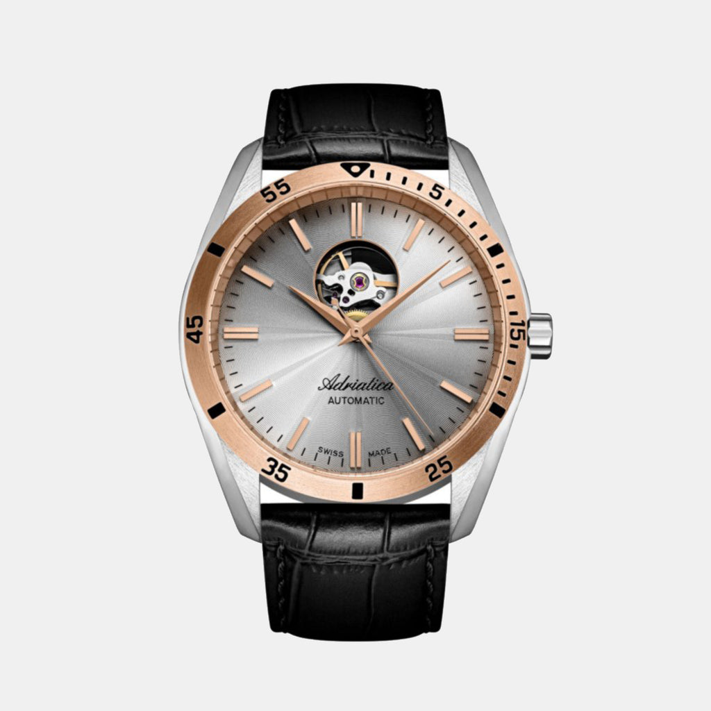 Adriatica Men Automatic Silver Dial Analog Leather Watch A8202.R217AO-1