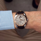 Men Automatic Grey Dial Analog Leather Watch A8202.R217AO