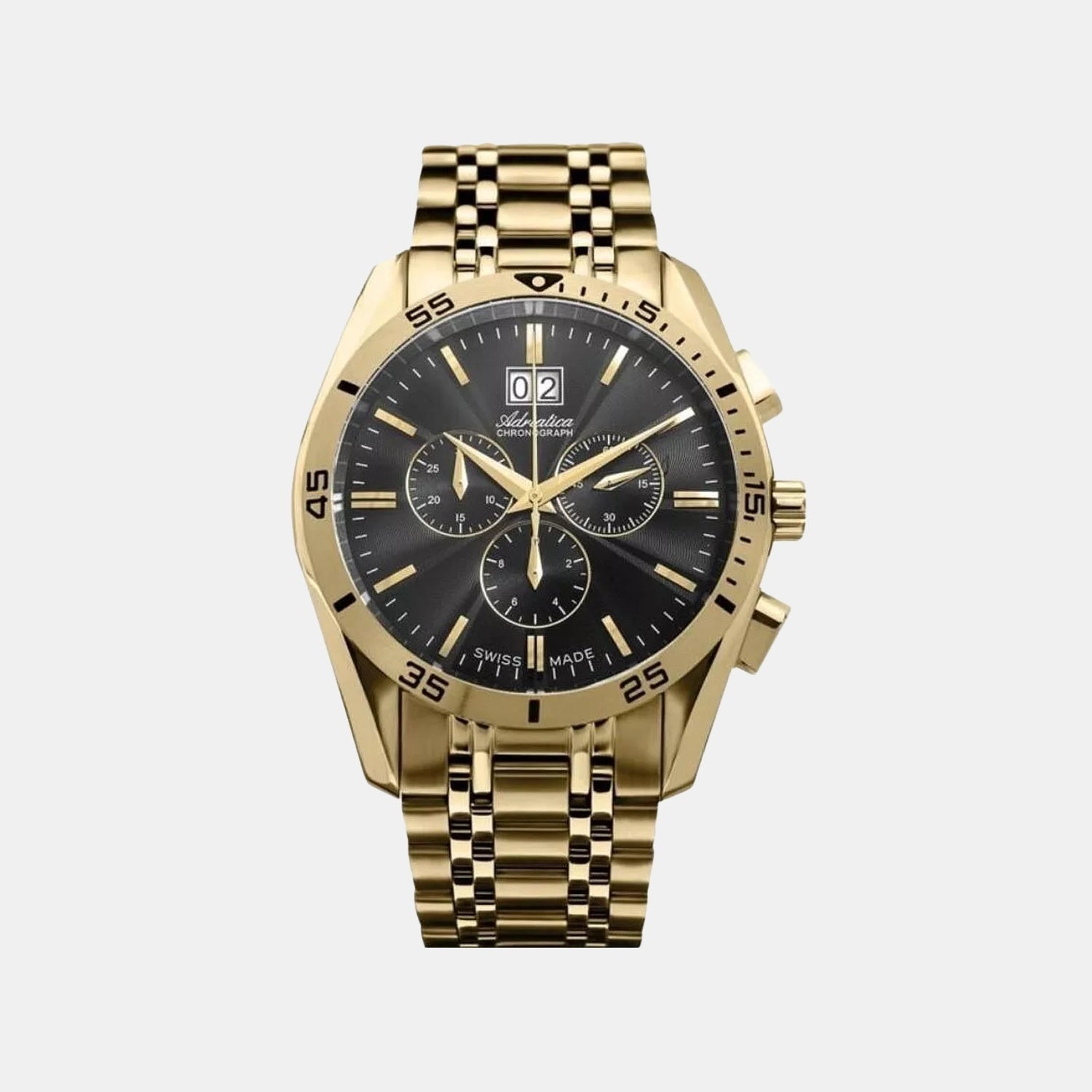 Passion Men Quartz Black Dial Chronograph Stainless Steel Watch A8202.1114CH