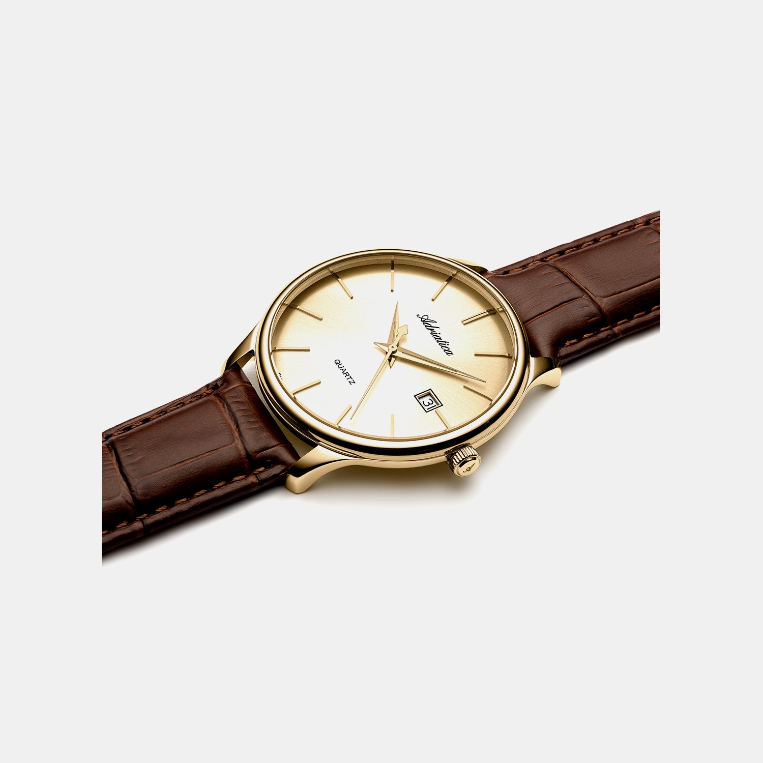 Premiere Men Quartz Champagne Dial Analog Leather Watch A8242.1211Q