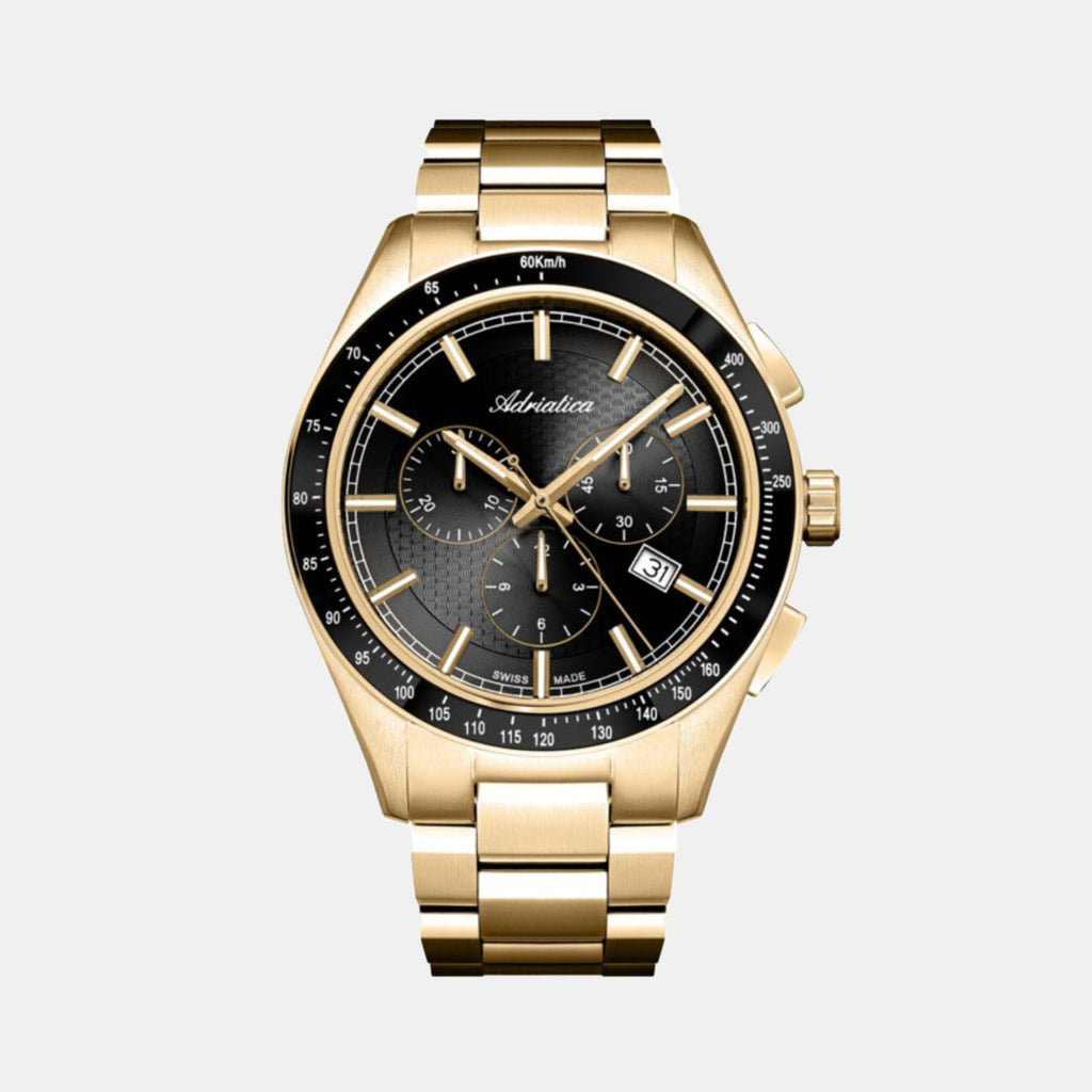 Adriatica Men Quartz Gun Dial Chronograph Stainless Steel Watch A8245.1116CH-1