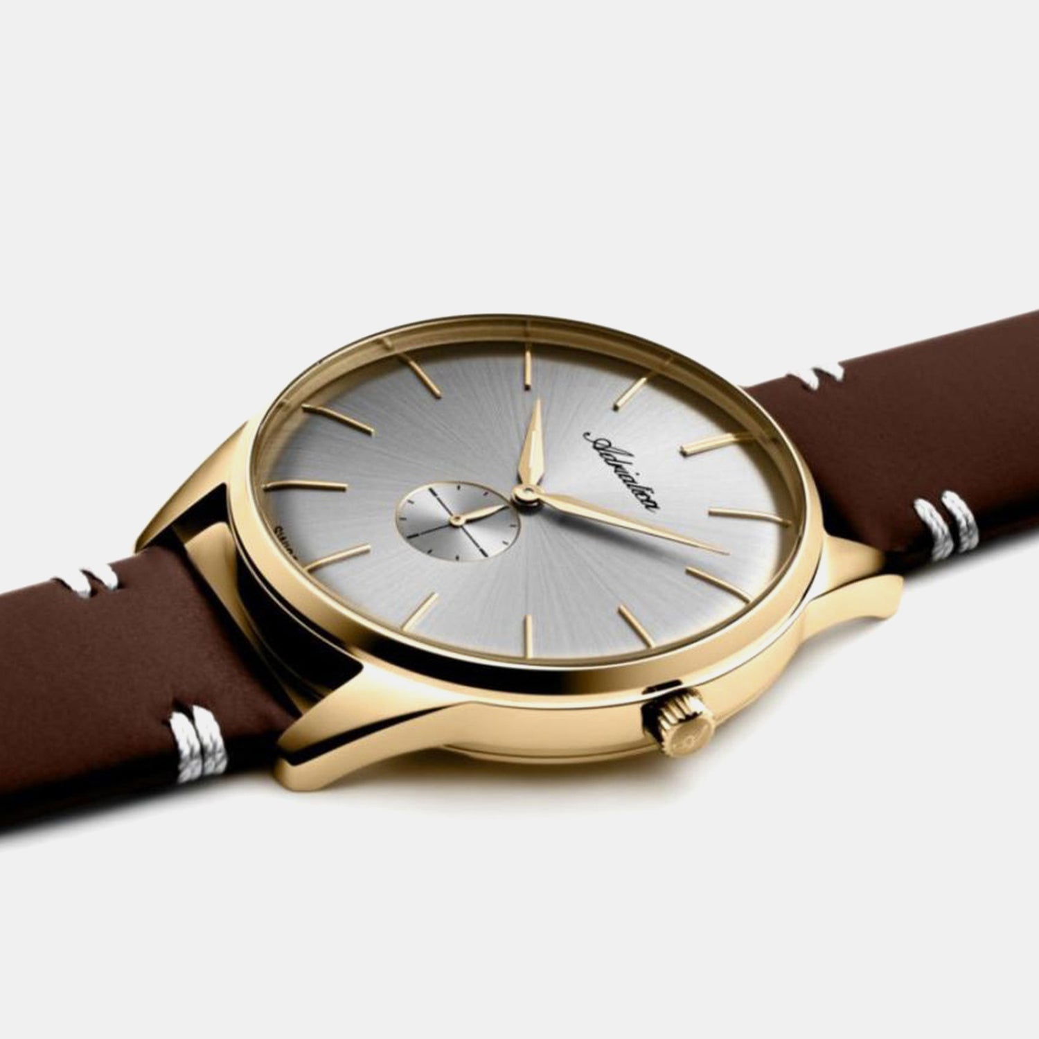 Men Quartz Grey Dial Analog Leather Watch A8264.1217Q