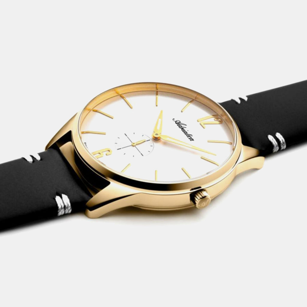 Men Quartz Silver Dial Analog Leather Watch A8264.1253XLQ