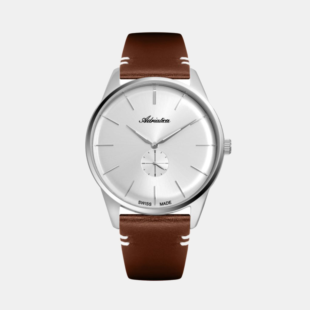 Adriatica Men Quartz Silver Dial Analog Leather Watch A8264.5213Q-1
