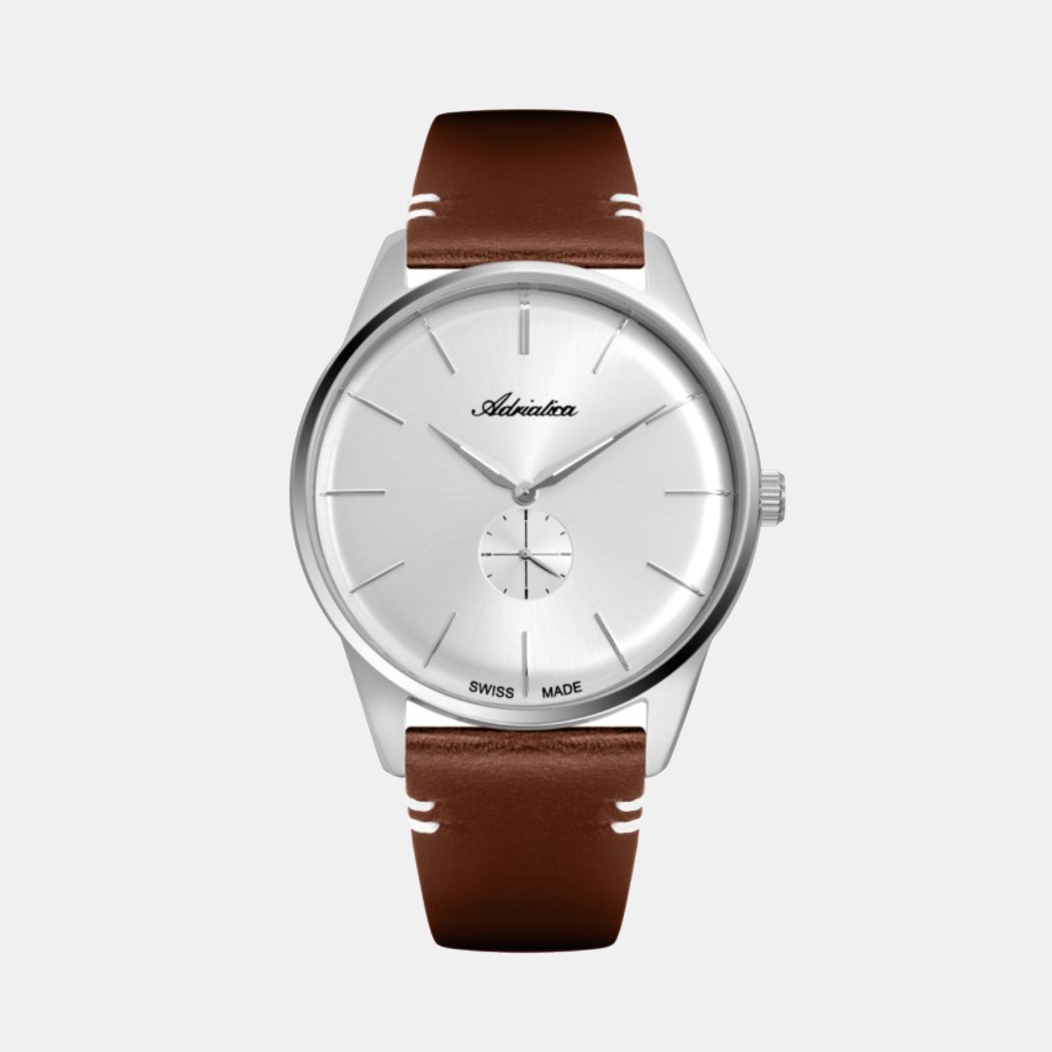 Adriatica Men Quartz Silver Dial Analog Leather Watch A8264.5213Q-1