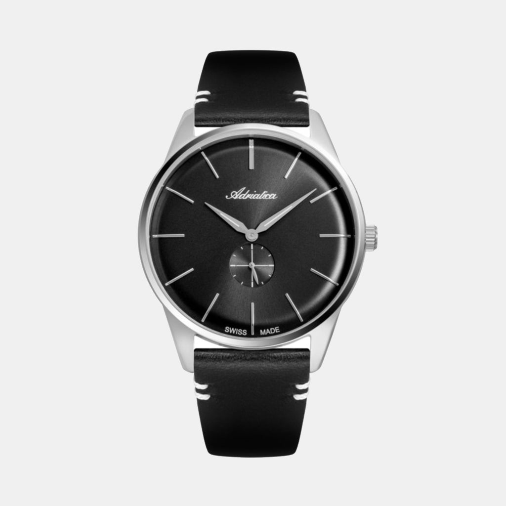 Adriatica Men Quartz Gun Dial Analog Leather Watch A8264.5216Q-1