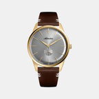 Men Quartz Grey Dial Analog Leather Watch A8264.1217Q