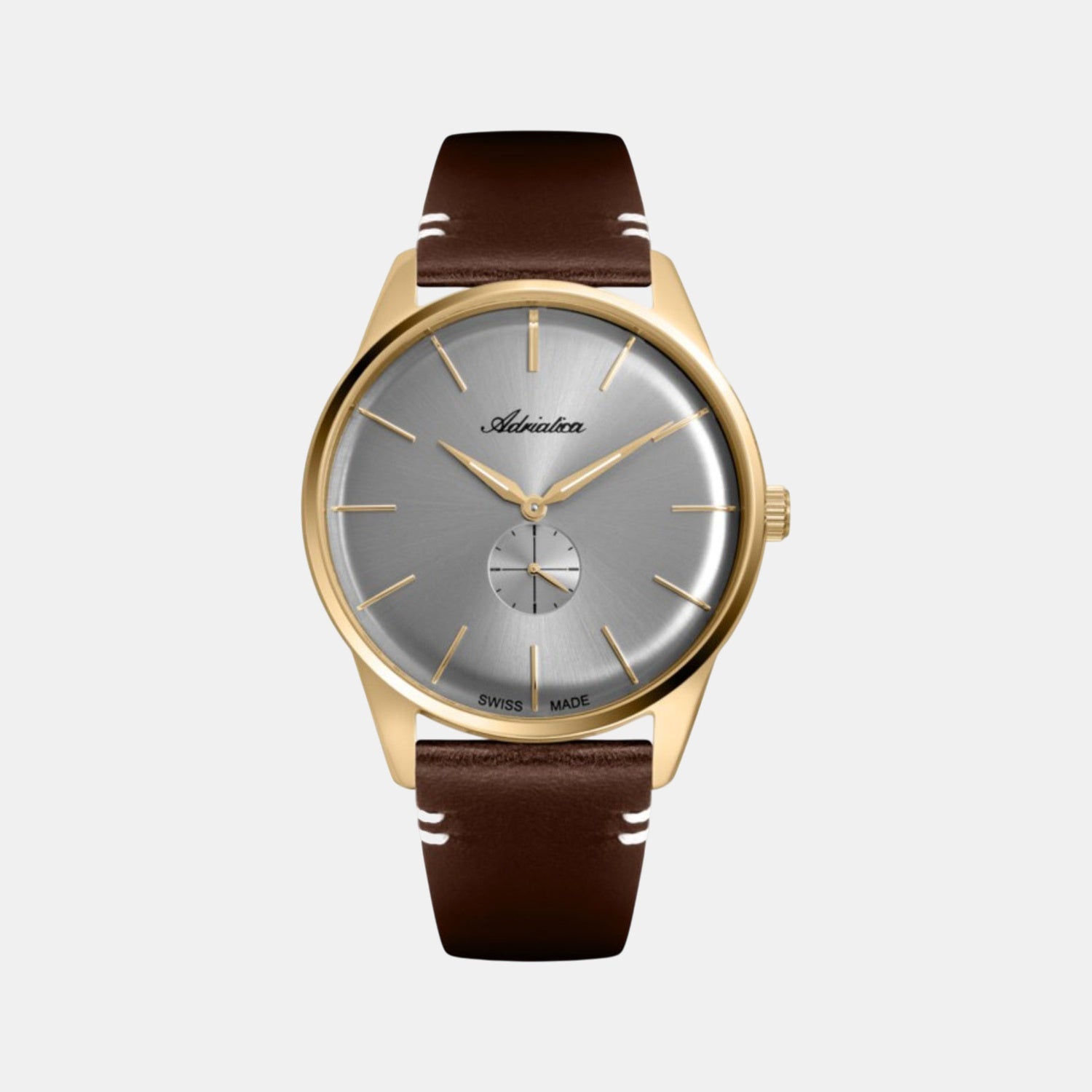 Men Quartz Grey Dial Analog Leather Watch A8264.1217Q