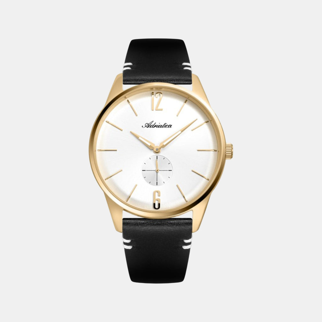 Men Quartz Silver Dial Analog Leather Watch A8264.1253XLQ