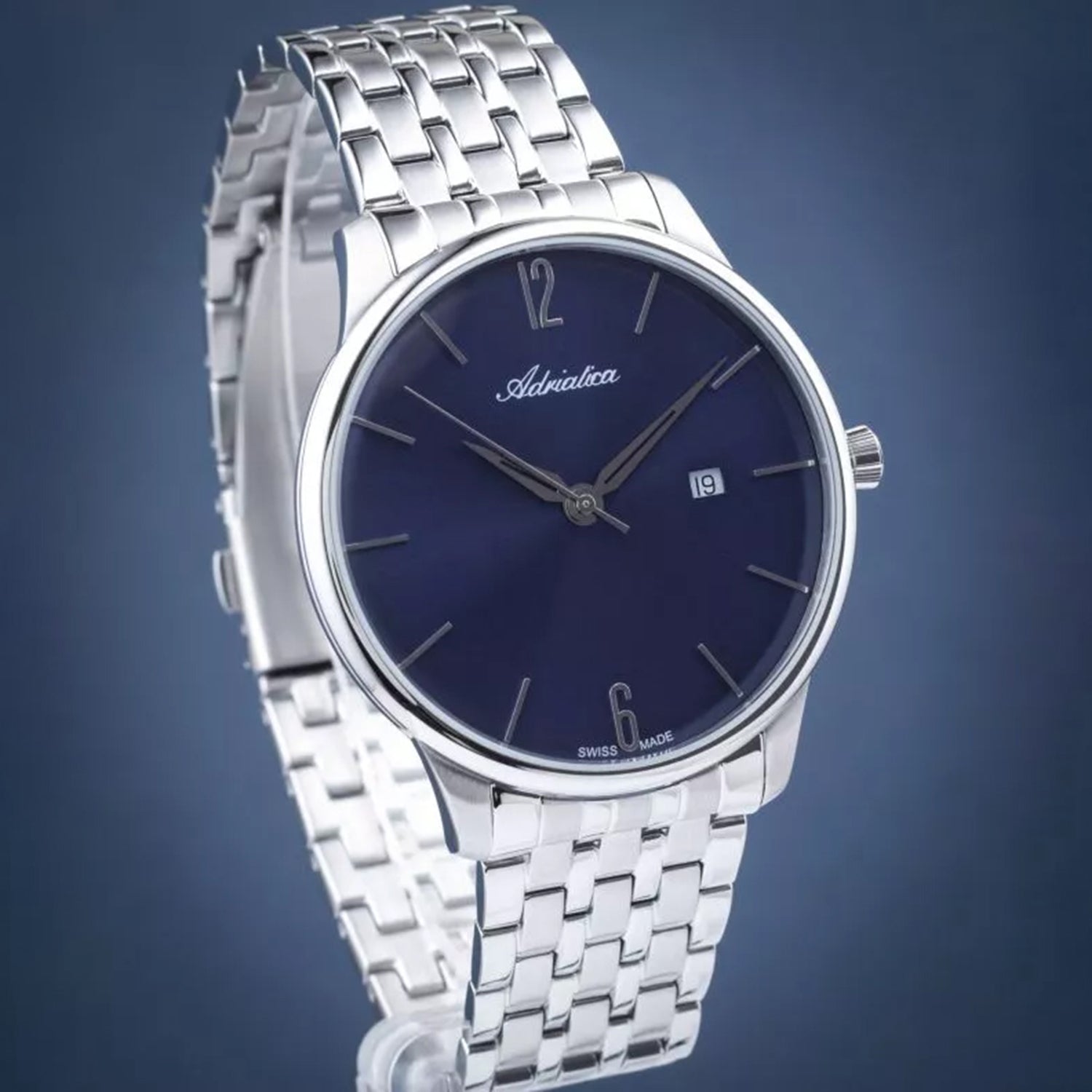 Men Quartz Blue Dial Analog Stainless Steel Watch A8269.5155Q