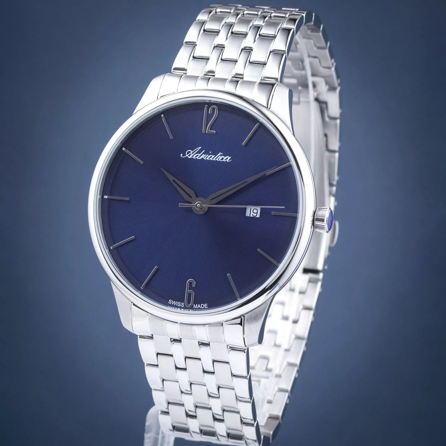 Men Quartz Blue Dial Analog Stainless Steel Watch A8269.5155Q