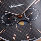 Moonphase Men Quartz Black Dial Multi-Function Stainless Steel Watch A8283.R166QF