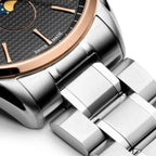 Moonphase Men Quartz Black Dial Multi-Function Stainless Steel Watch A8283.R166QF