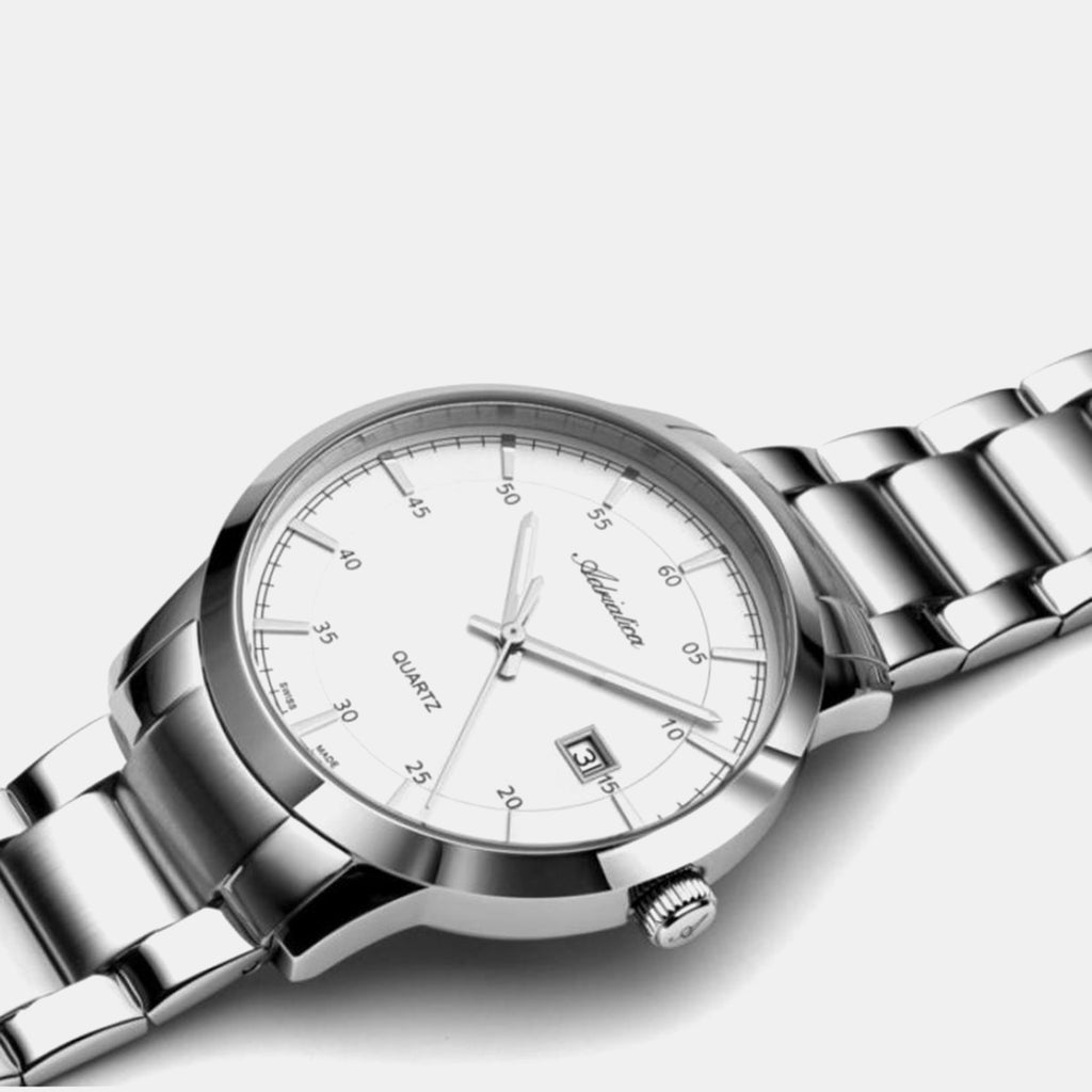 Premiere Men Quartz Silver Dial Analog Stainless Steel Watch A8302.5113Q