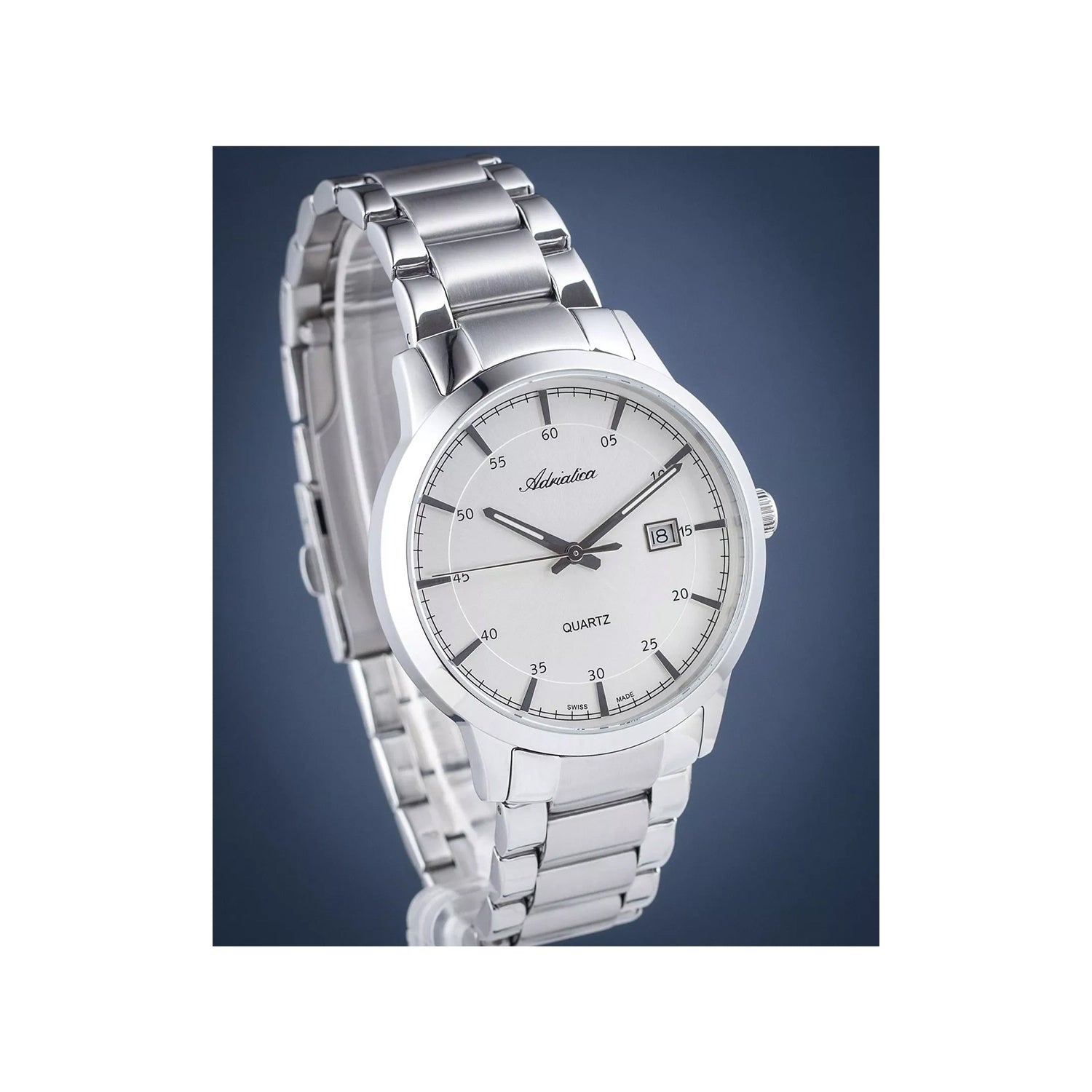 Premiere Men Quartz Silver Dial Analog Stainless Steel Watch A8302.5113Q