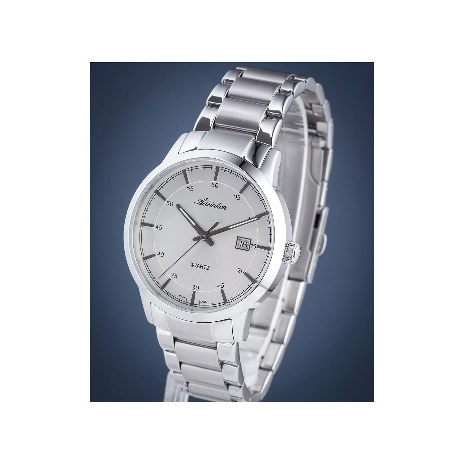 Premiere Men Quartz Silver Dial Analog Stainless Steel Watch A8302.5113Q