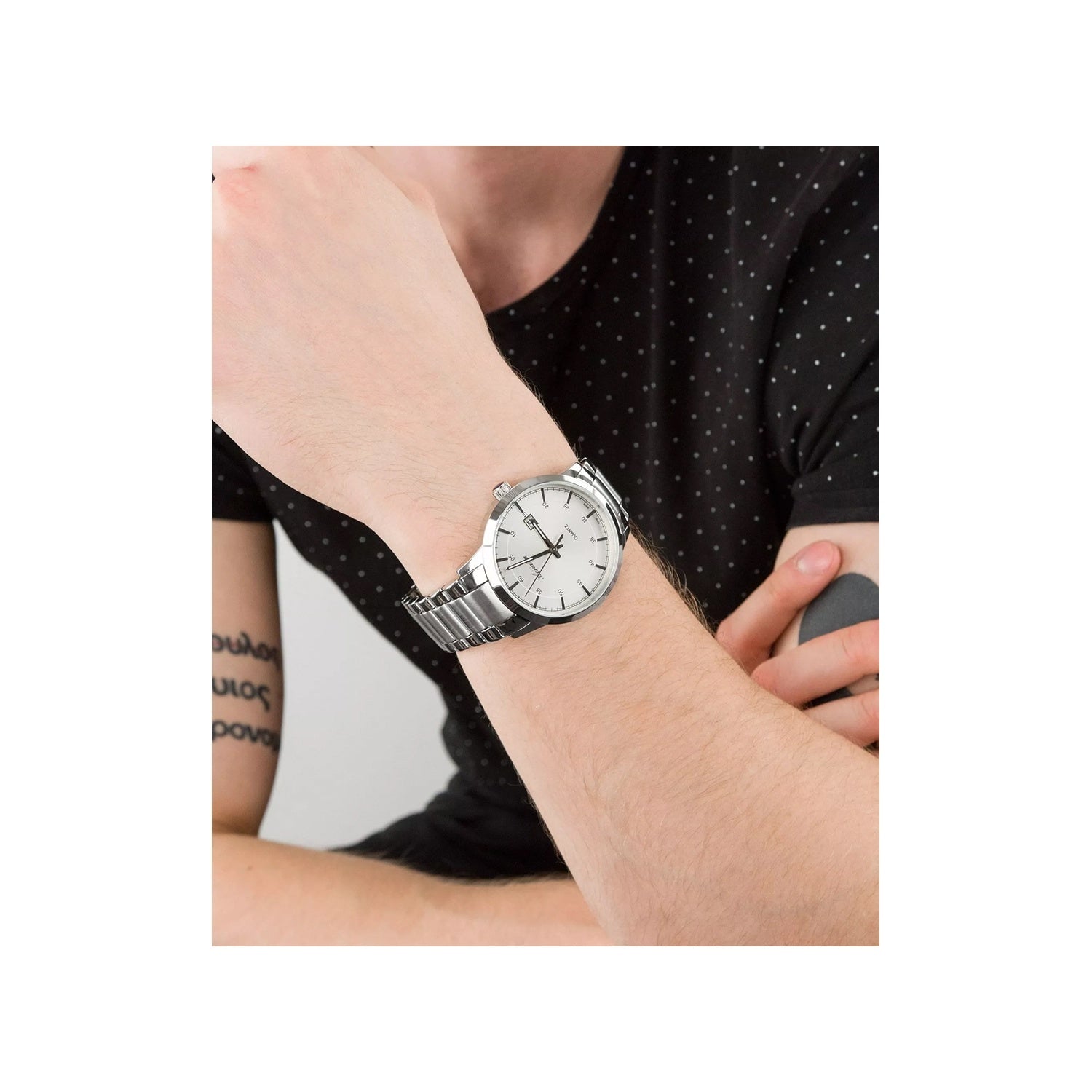 Premiere Men Quartz Silver Dial Analog Stainless Steel Watch A8302.5113Q