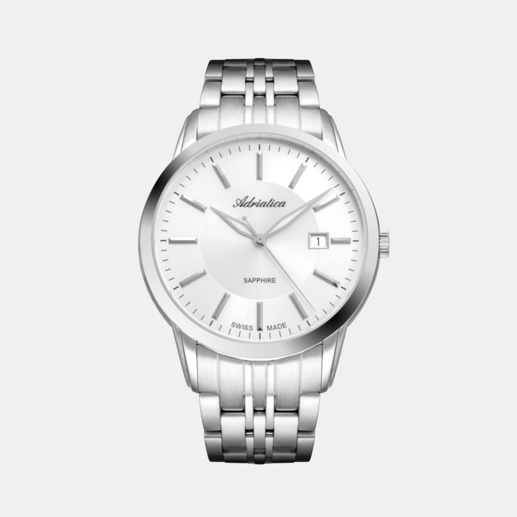 Adriatica Men Quartz Silver Dial Analog Stainless Steel Watch A8306.5113Q-1