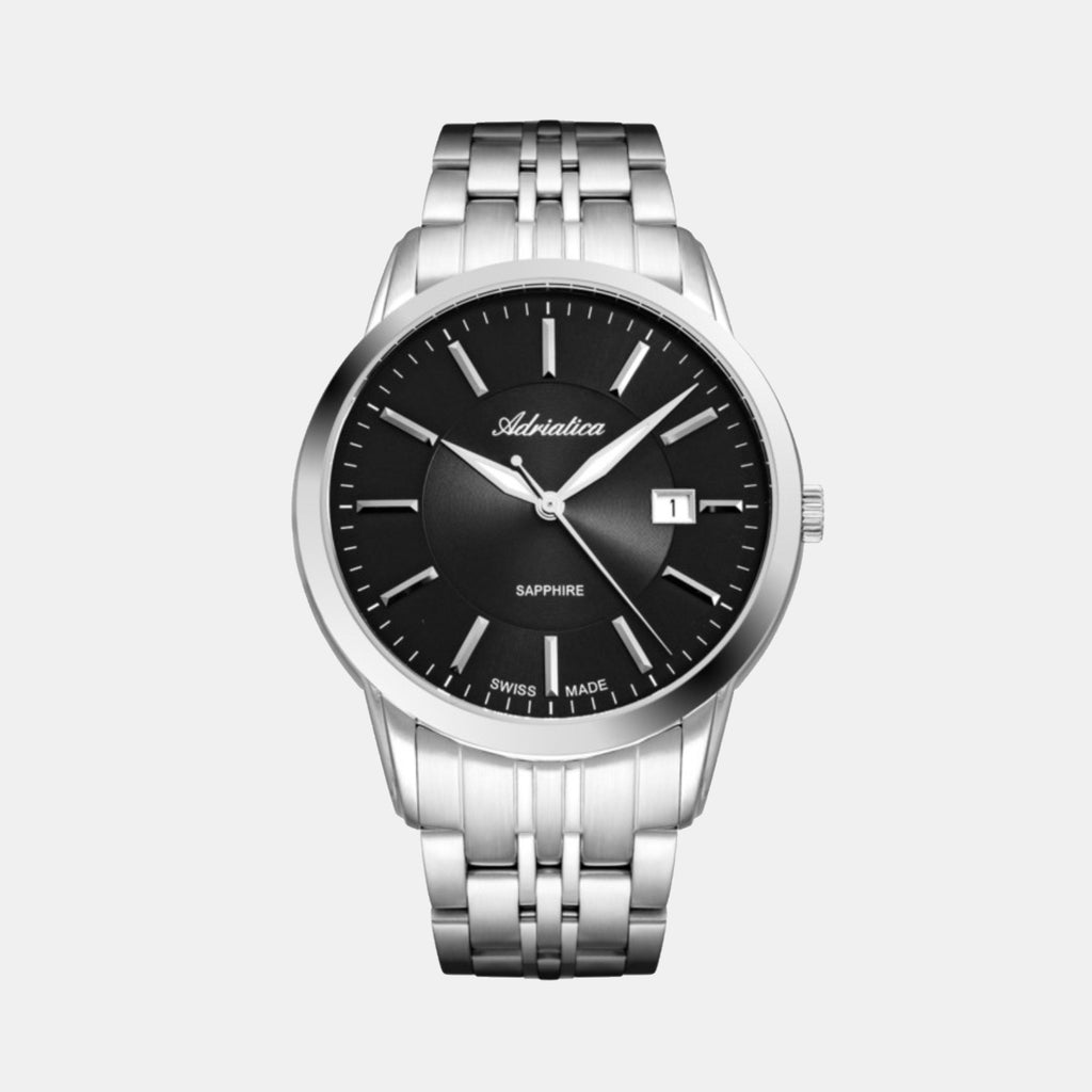 Adriatica Men Quartz Black Dial Analog Stainless Steel Watch A8306.5114Q-1