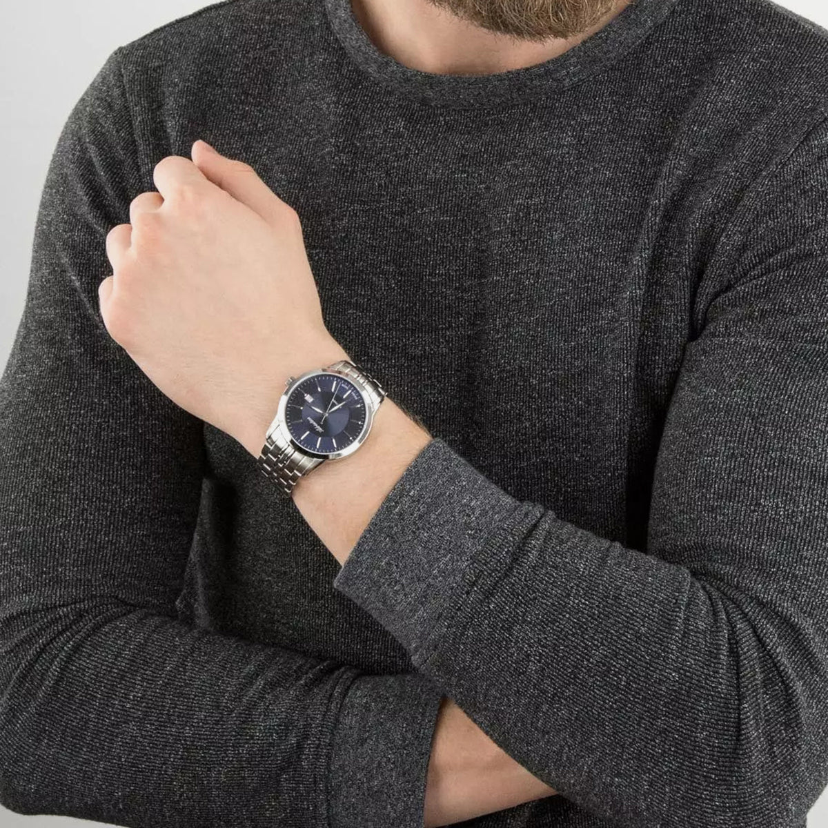 Premiere Men Quartz Blue Dial Analog Stainless Steel Watch A8306.5115Q