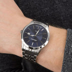 Premiere Men Quartz Blue Dial Analog Stainless Steel Watch A8306.5115Q