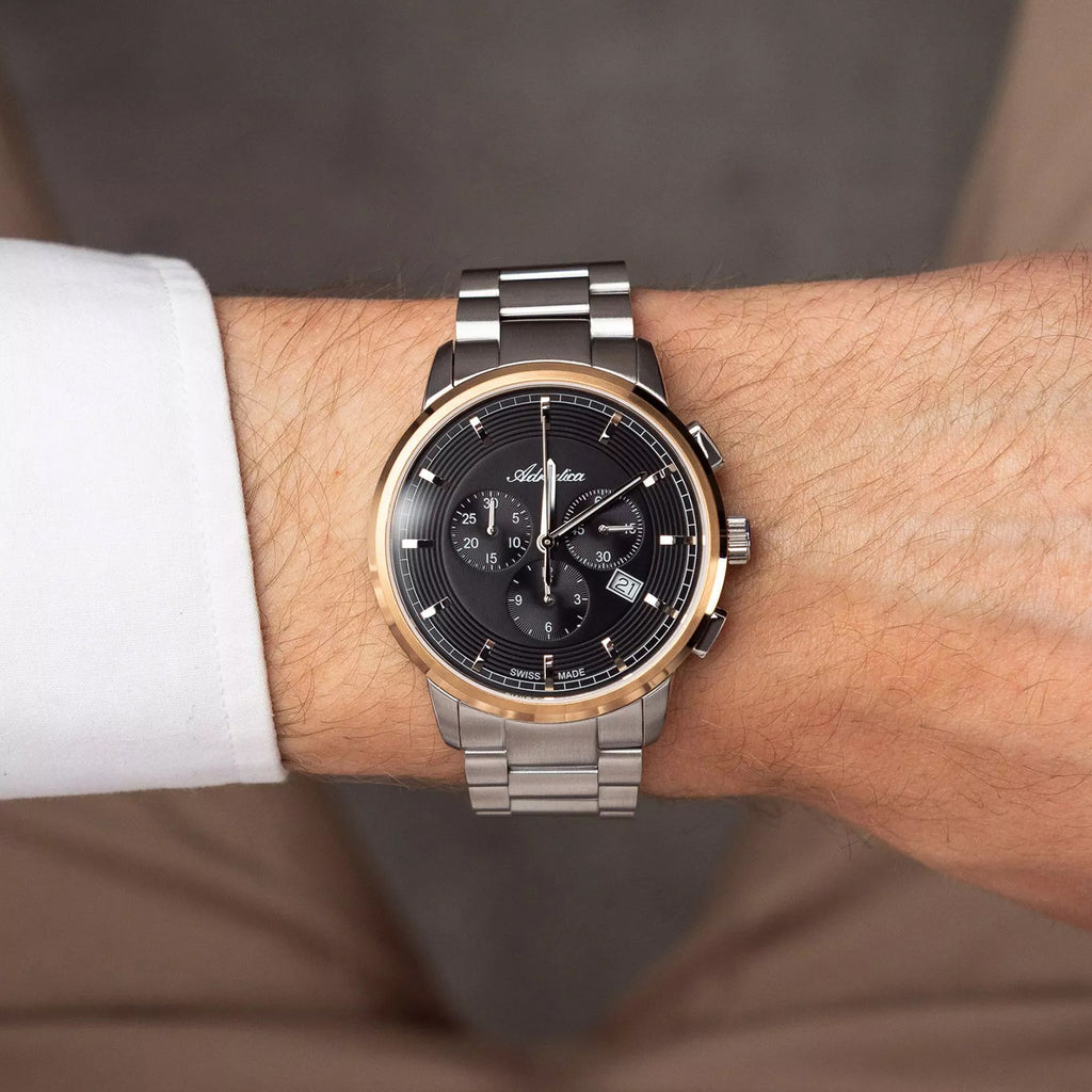 Men Quartz Black Dial Chronograph Stainless Steel Watch A8307.R114CH