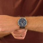 Men Quartz Blue Dial Chronograph Stainless Steel Watch A8308.4125CH