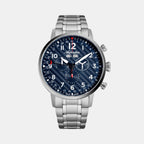 Adriatica Men Quartz Dark Blue Dial Chronograph Stainless Steel Watch A8308.4125CH-1