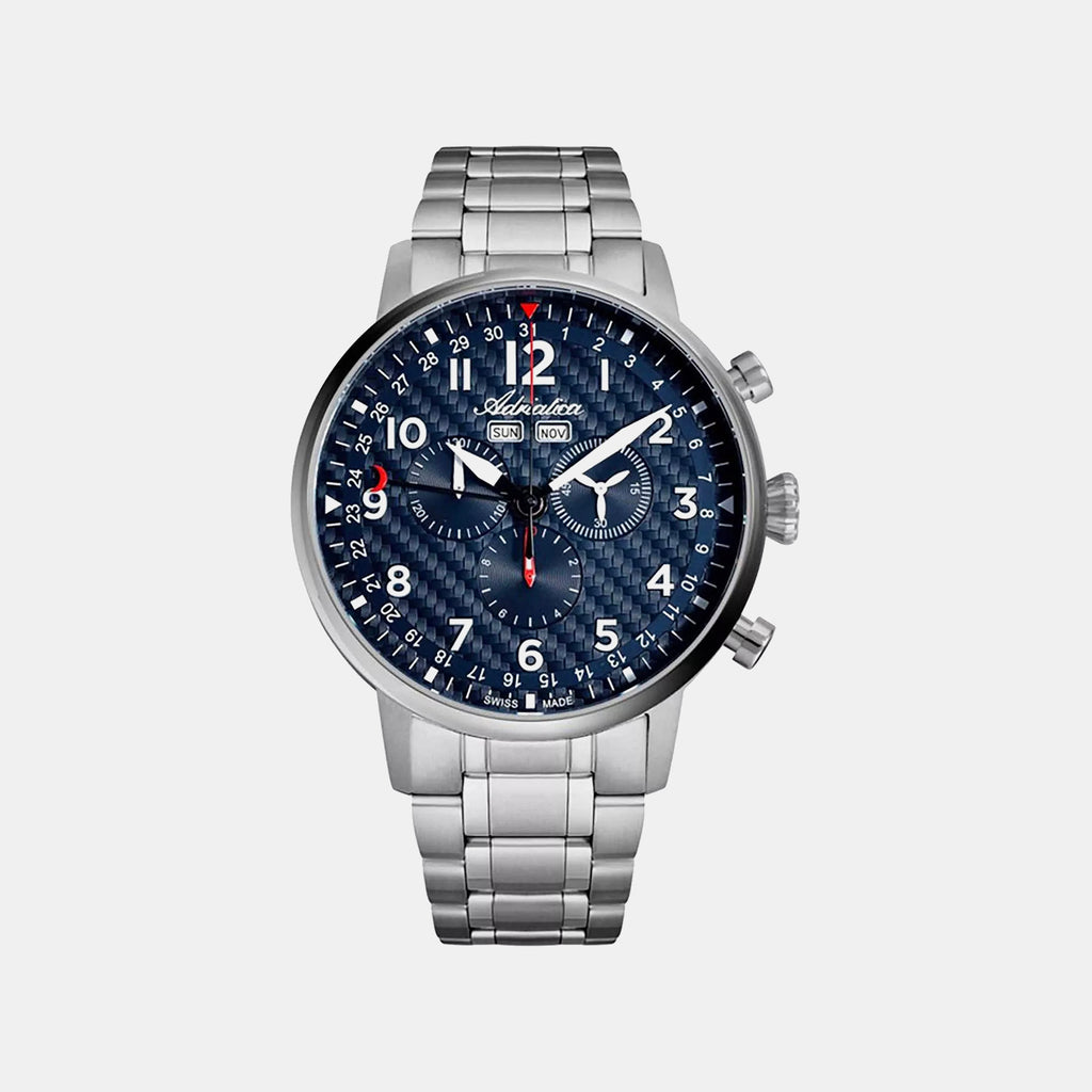 Men Quartz Blue Dial Chronograph Stainless Steel Watch A8308.4125CH