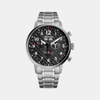 Men Quartz Black Dial Chronograph Stainless Steel Watch A8308.4124CH