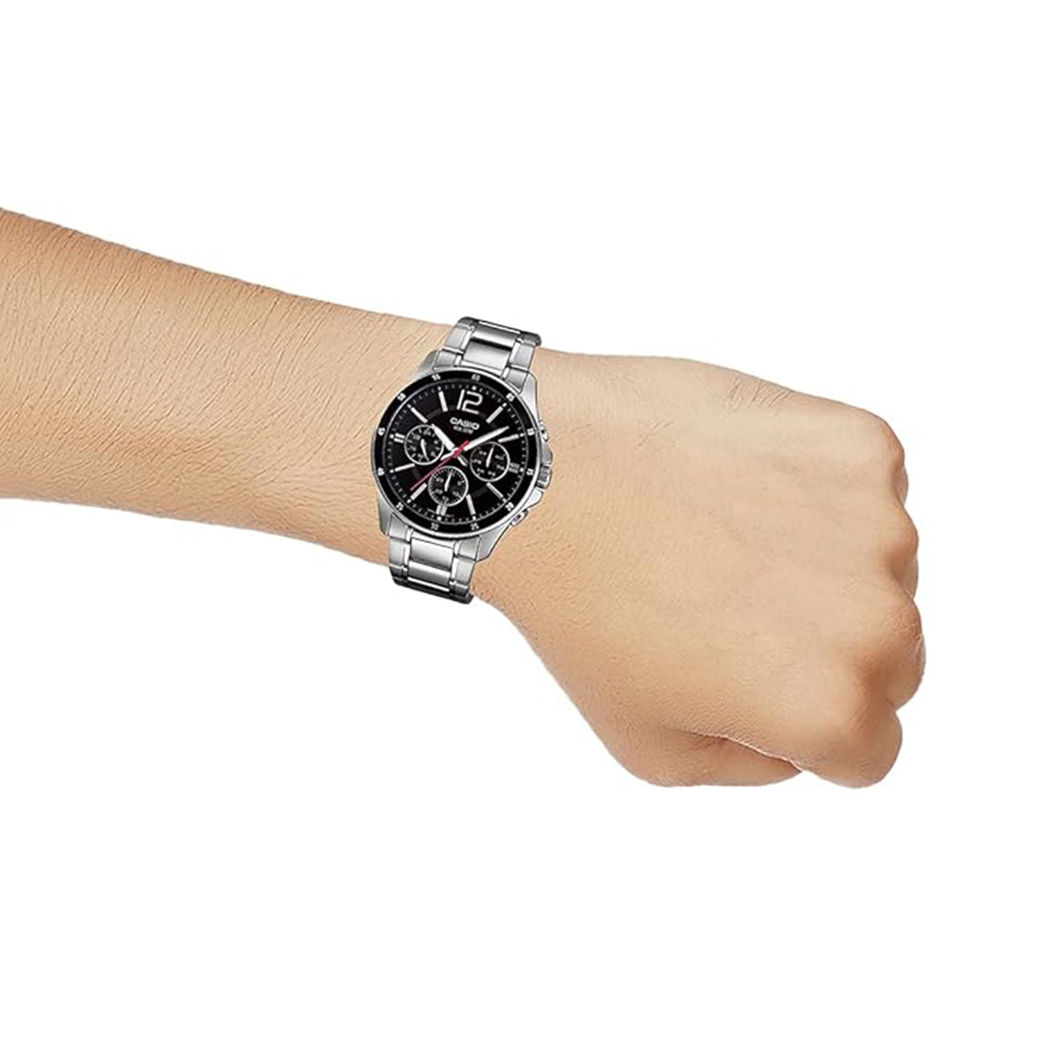 Enticer Men Quartz Black Dial Chronograph Stainless Steel Watch A832