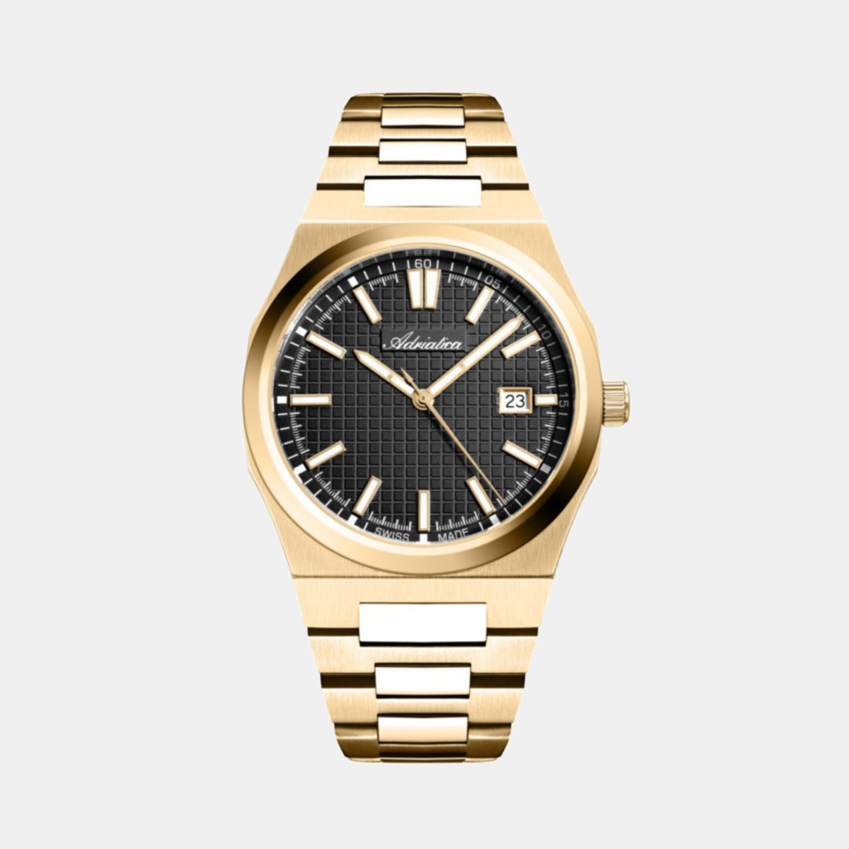 Adriatica Men Quartz Gun Dial Analog Stainless Steel Watch A8326.1116Q-1