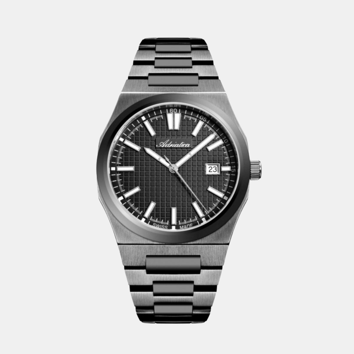 Adriatica Men Quartz Gun Dial Analog Stainless Steel Watch A8326.S116Q-1