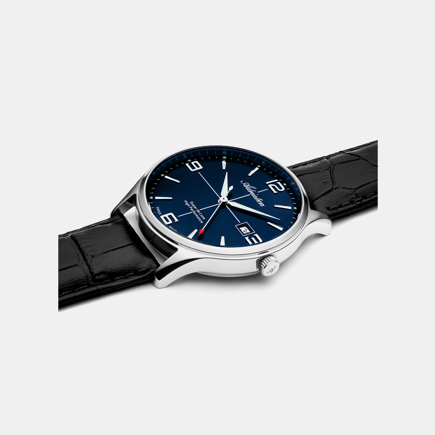 Vintage Men Quartz Blue Dial Analog Leather Watch A8331.5255Q