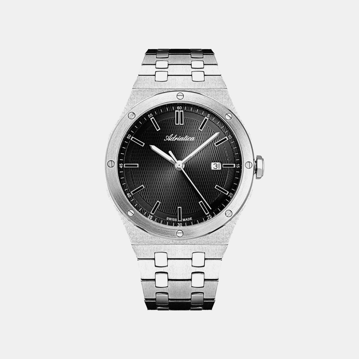 Men Quartz Black Dial Analog Stainless Steel Watch A8337.5114Q