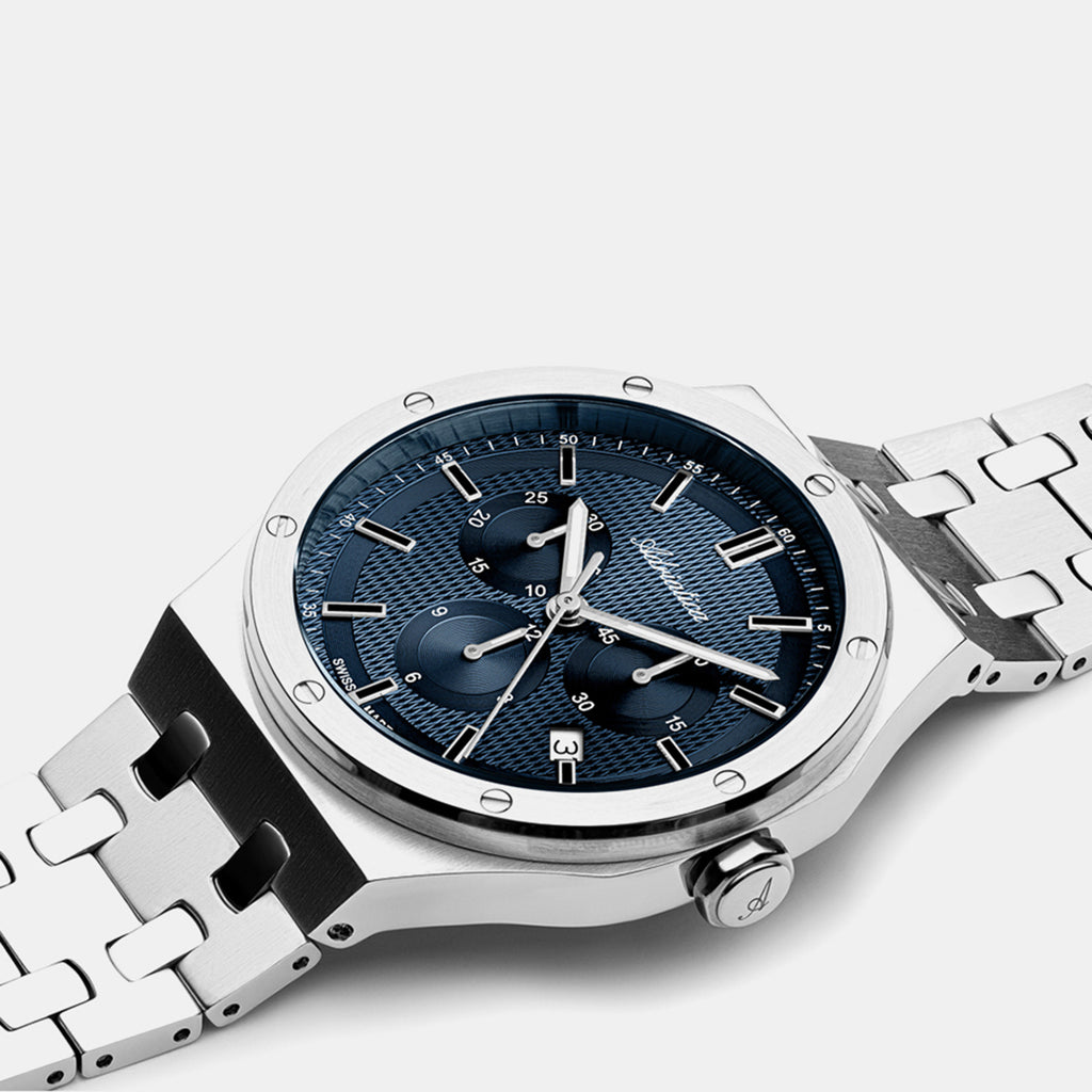 Passion Men Quartz Blue Dial Chronograph Stainless Steel Watch A8337.5115CH