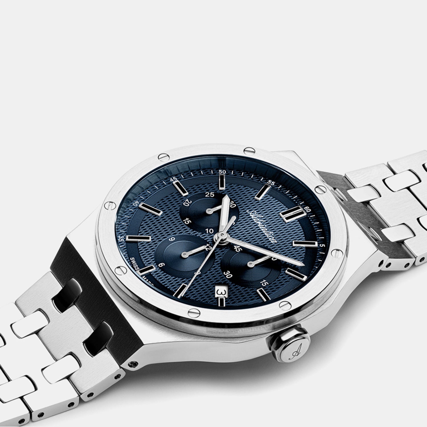 Passion Men Quartz Blue Dial Chronograph Stainless Steel Watch A8337.5115CH