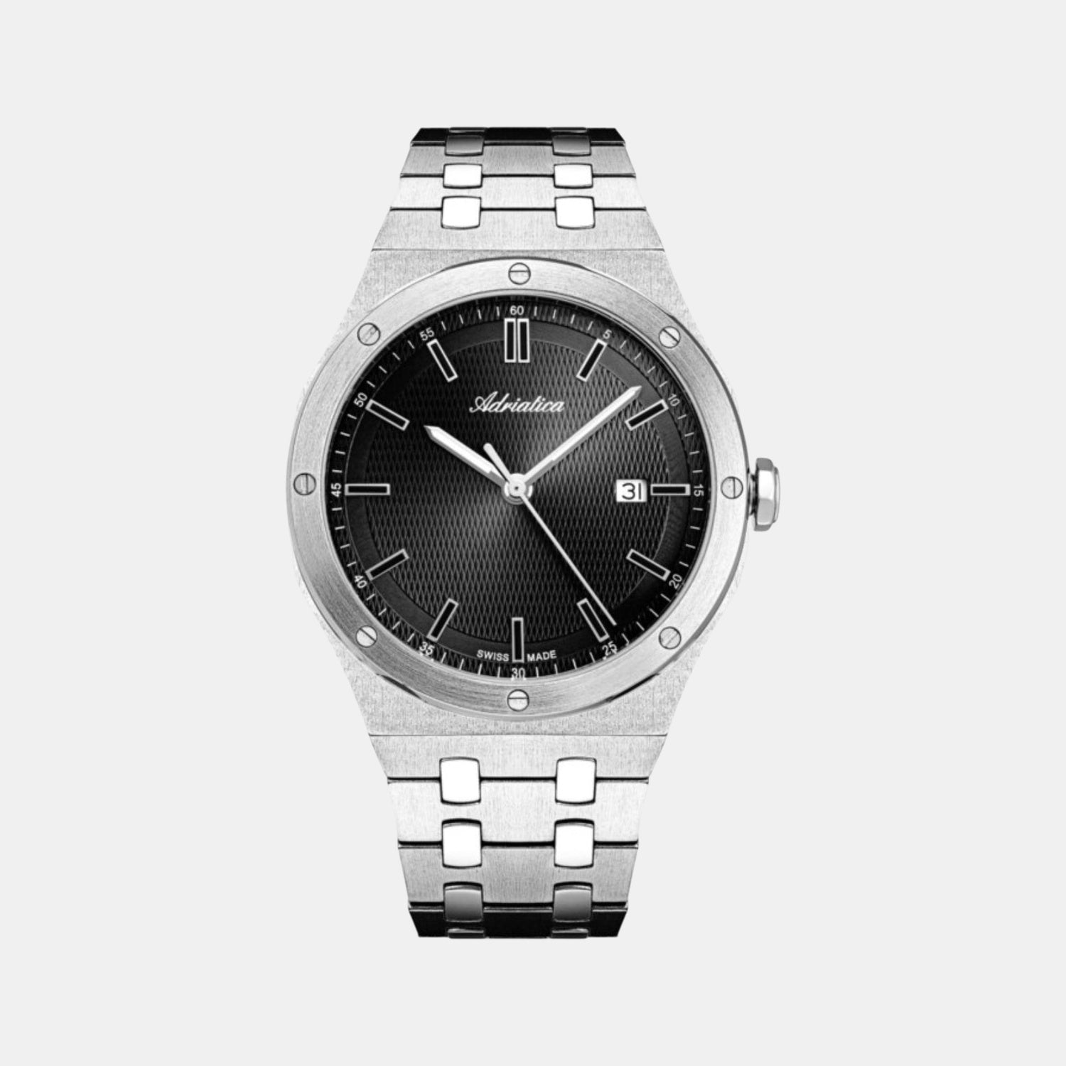 Men Quartz Black Dial Analog Stainless Steel Watch A8337.5114Q