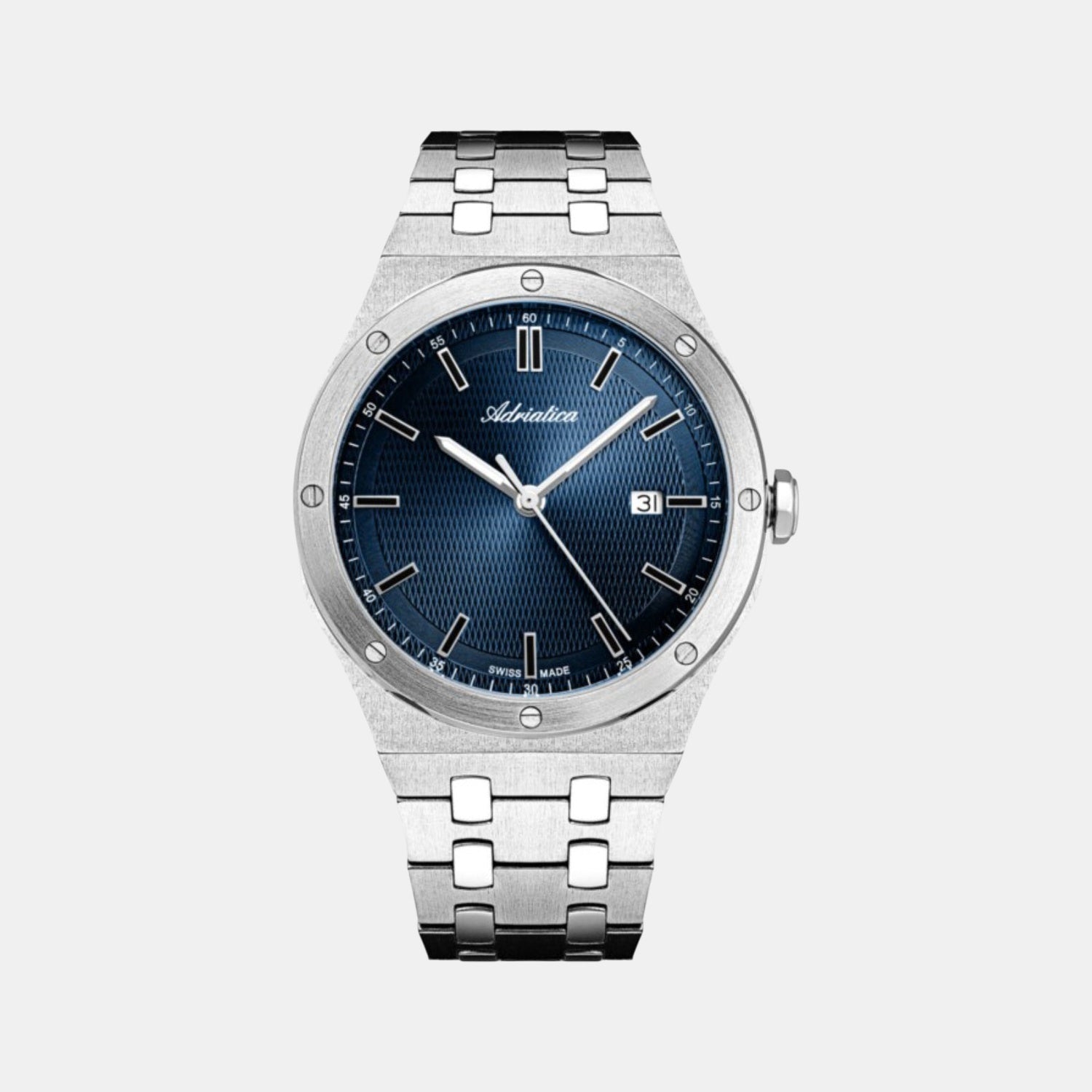 Men Quartz Blue Dial Analog Stainless Steel Watch A8337.5115Q