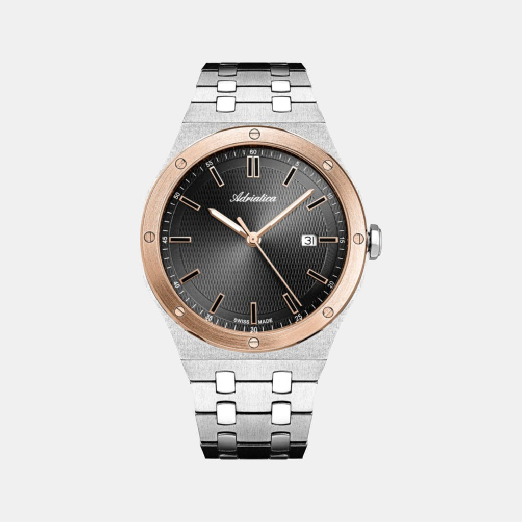Men Quartz Grey Dial Analog Stainless Steel Watch A8337.R116Q