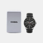 Enticer Men Quartz Black Dial Chronograph Leather Watch A834